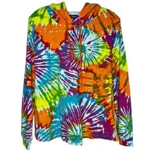 ModCloth Day Tripper Tie Dye Multicolor Lightweight Hoodie - XL